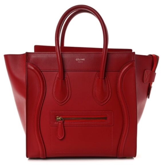 CELINE 
Smooth Calfskin Micro Luggage Red - Picture 1 of 8